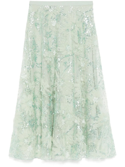 Floral-Embellished Skirt