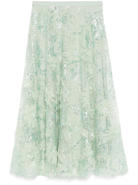 Floral-Embellished Skirt
