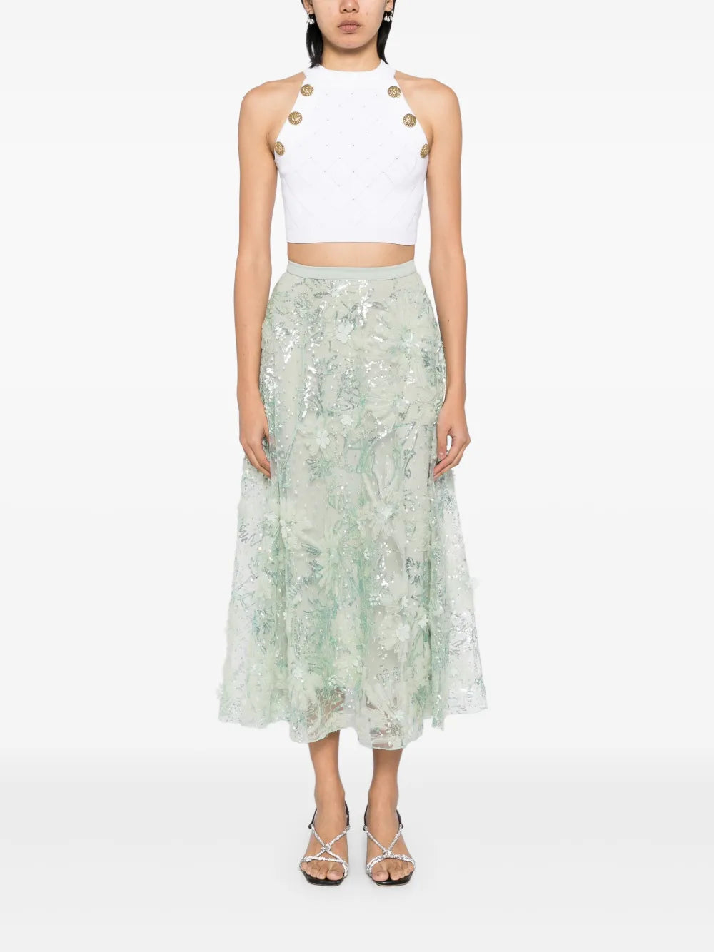 Floral-Embellished Skirt