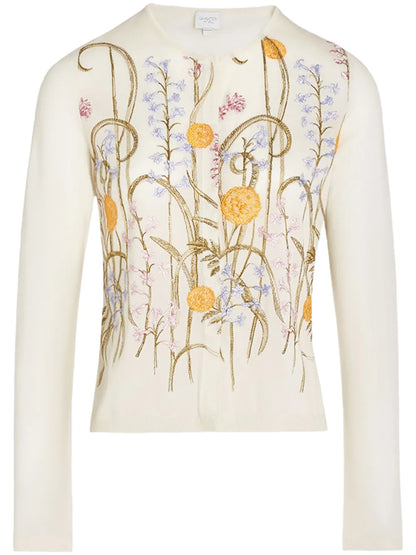 Marigold Bouquets-Motif Cardigan