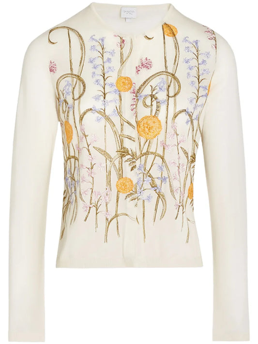 Marigold Bouquets-Motif Cardigan