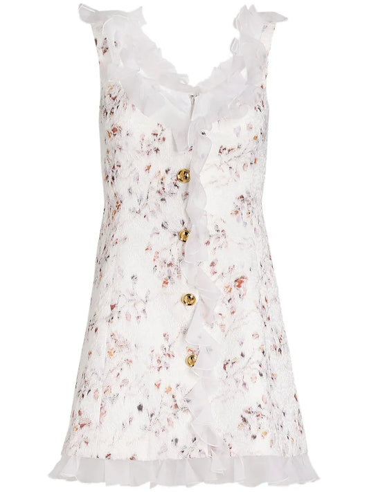 Jacquard Ruffled Dress