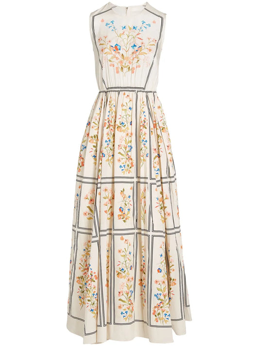 Scagliola-Print Dress