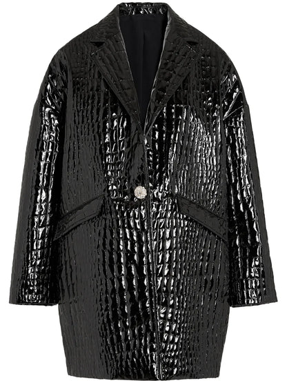 Crocodile-Embossed Coat