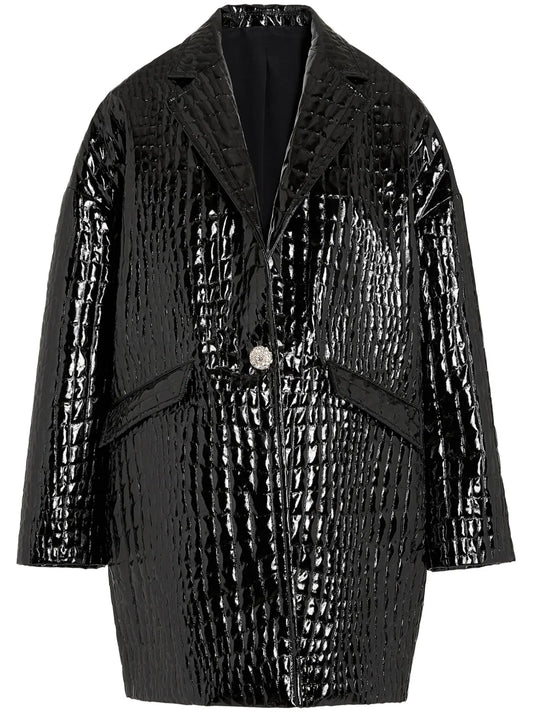 Crocodile-Embossed Coat
