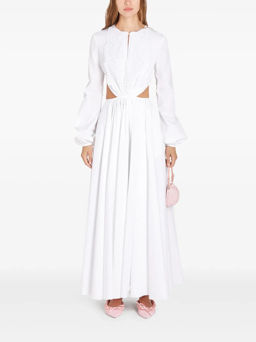 Cut-Out Poplin Dress