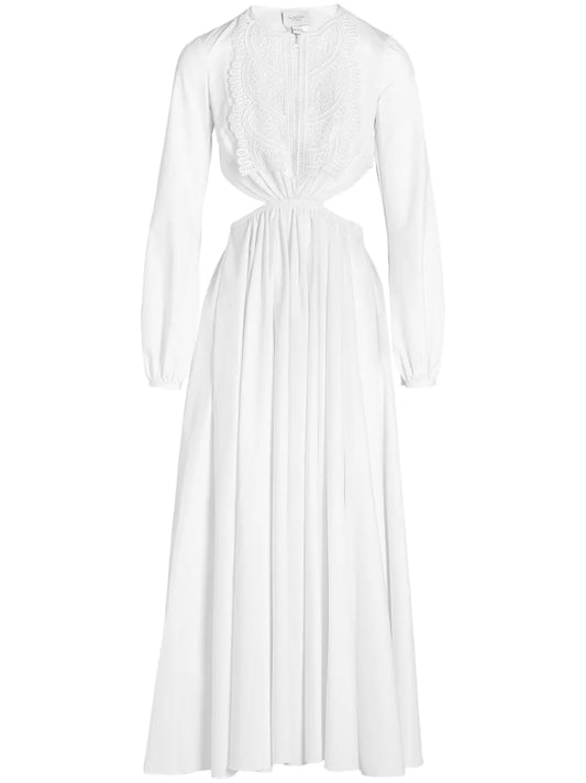Cut-Out Poplin Dress