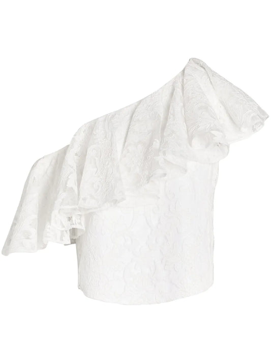 One-Shoulder Lace Blouse