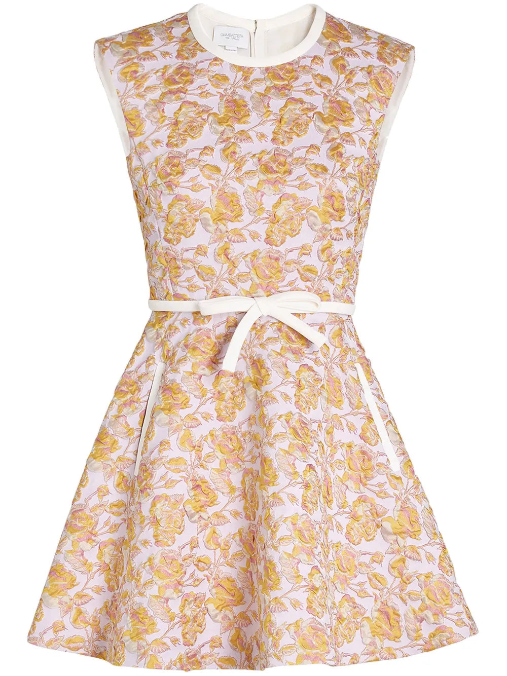Floral-Jacquard Mini Dress