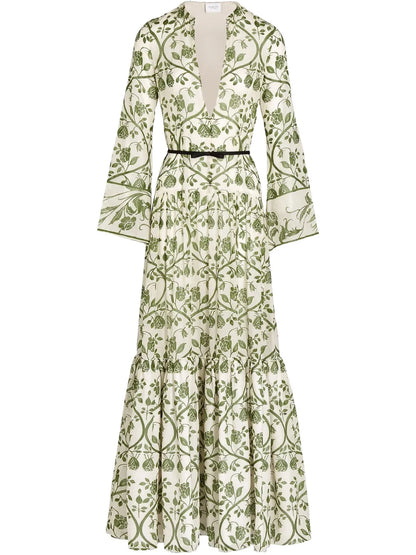 Floral-Print Kaftan Dress