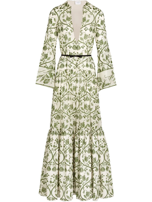 Floral-Print Kaftan Dress