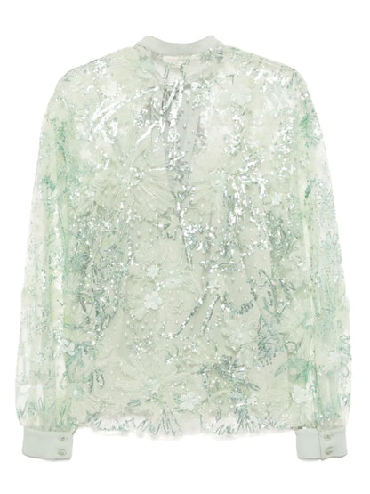 3D Floral Embellished Blouses