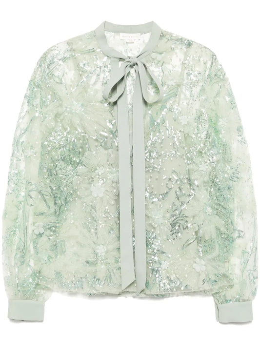 3D Floral Embellished Blouses