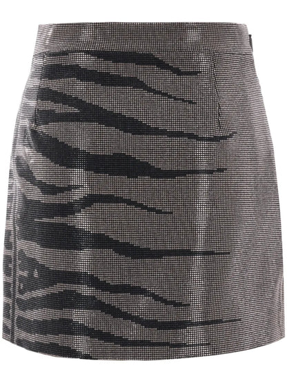 Rhinestone-Embellished Mini Skirt