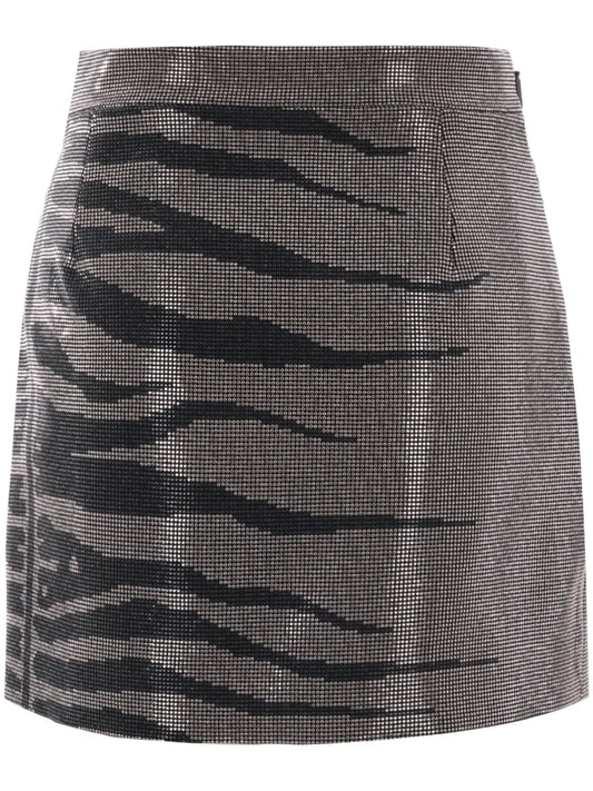 Rhinestone-Embellished Mini Skirt