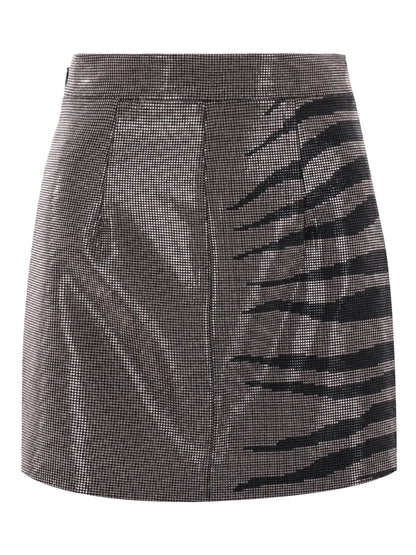 Rhinestone-Embellished Mini Skirt