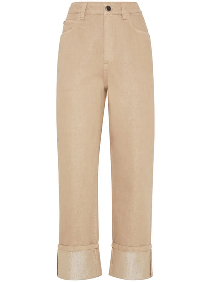 Straight-Leg Cropped Trousers