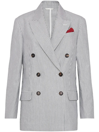Striped Twill Blazer