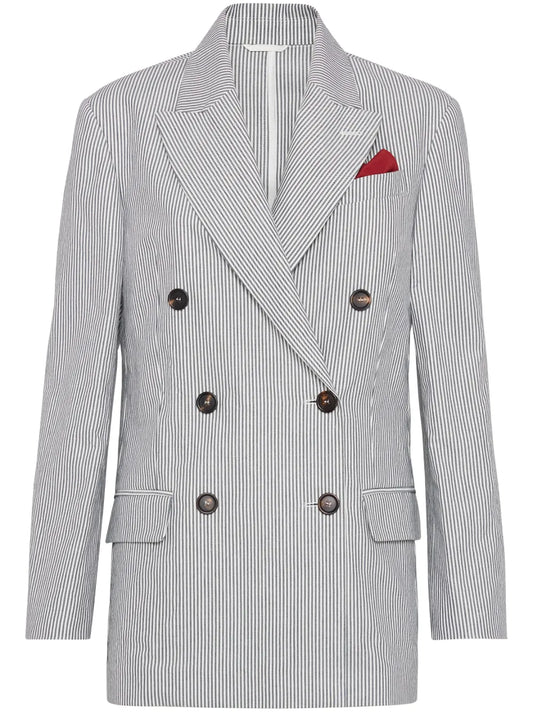 Striped Twill Blazer