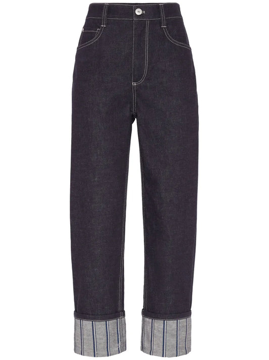 Striped-Detailing Jeans