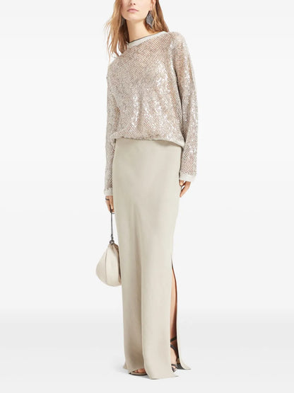 Bias-Cut Maxi Skirt