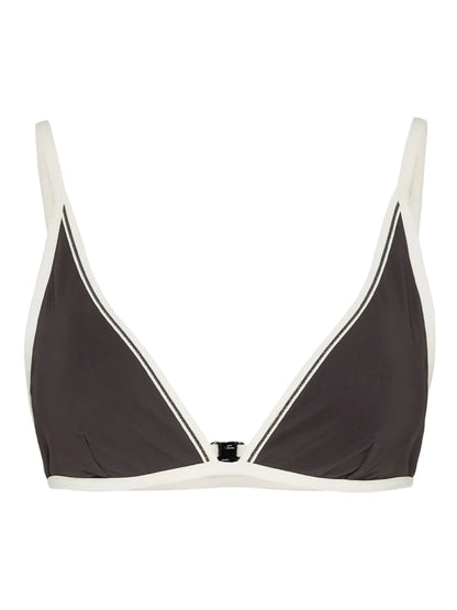 Contrasting-Trim Bikini Top