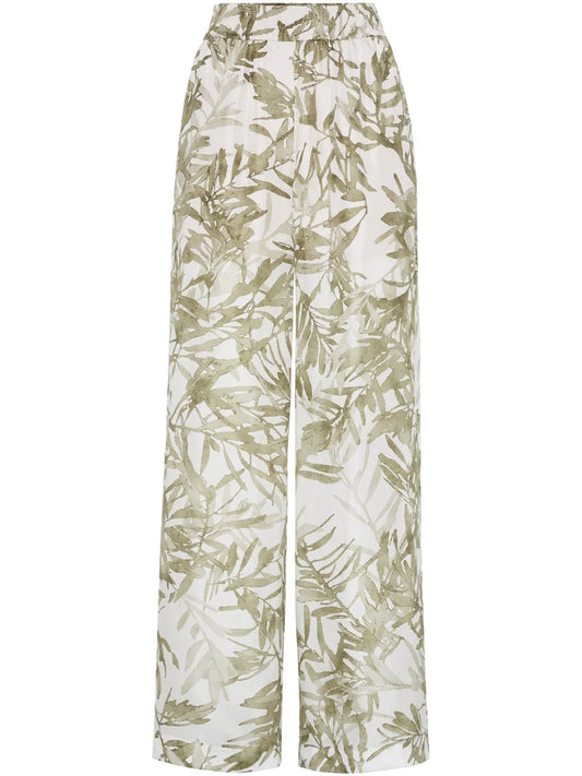 Leaf-Print Trousers
