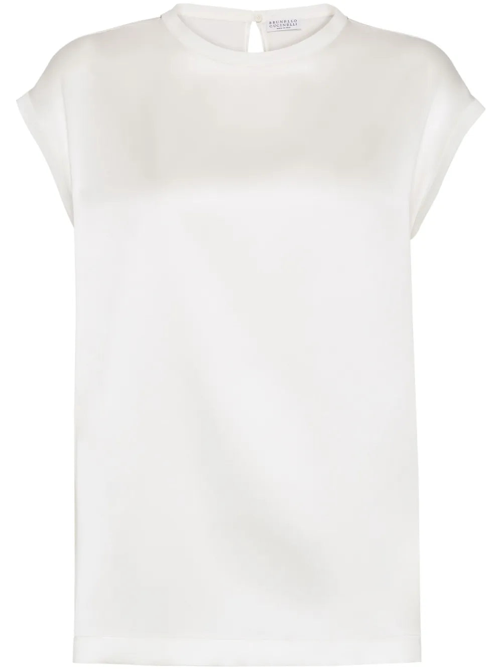 Monili-Embellished Satin T-Shirt