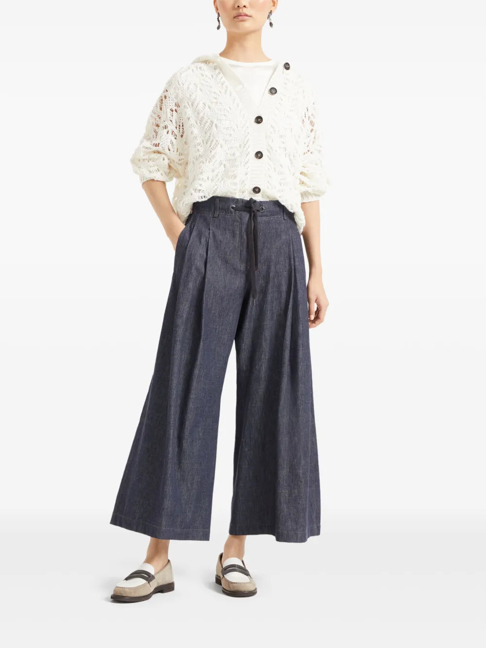 Monili-Embellished Satin T-Shirt