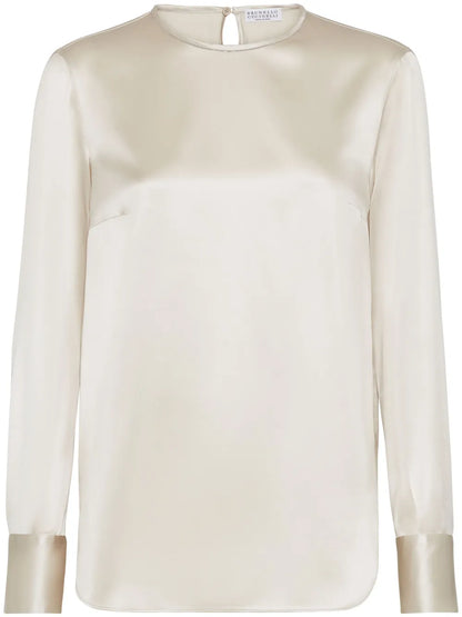 Satin Long-Sleeve T-Shirt