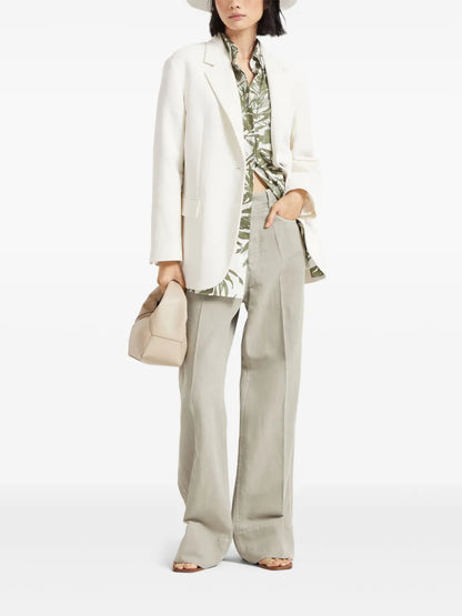 Pressed Crease Straight-Leg Jeans