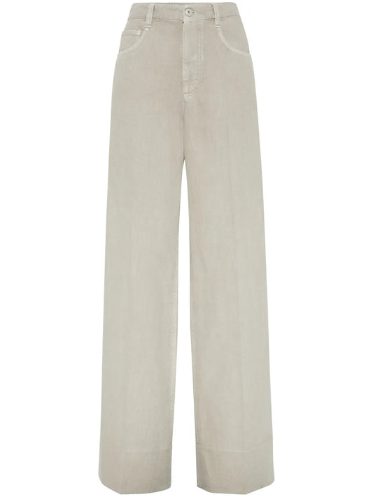 Pressed Crease Straight-Leg Jeans