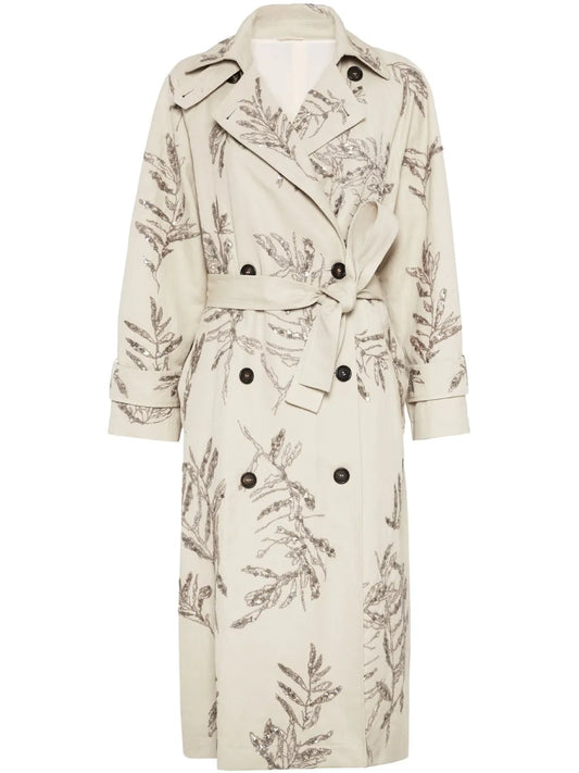 Flora Embroidered Trench Coat