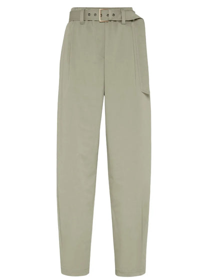 Belted Gabardine Trousers
