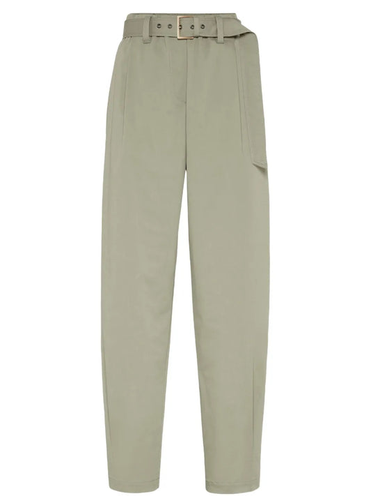 Belted Gabardine Trousers