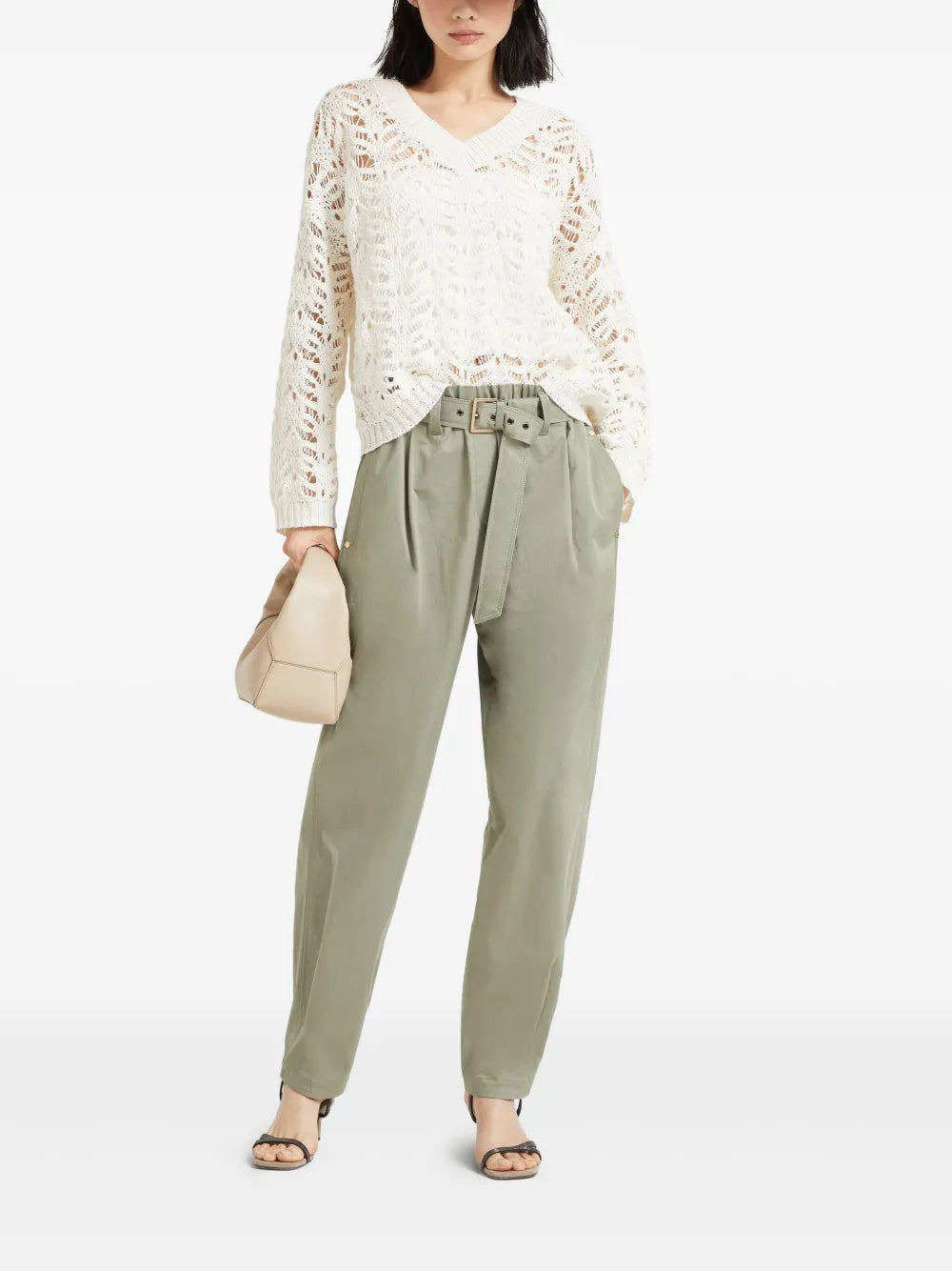 Belted Gabardine Trousers