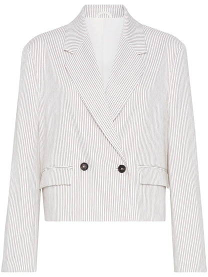 Striped Cropped Blazer
