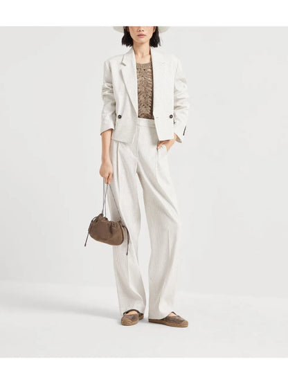 Striped Cropped Blazer