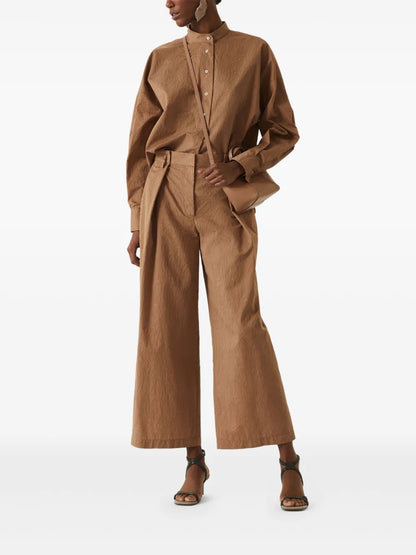 Wide-Leg Cropped Trousers
