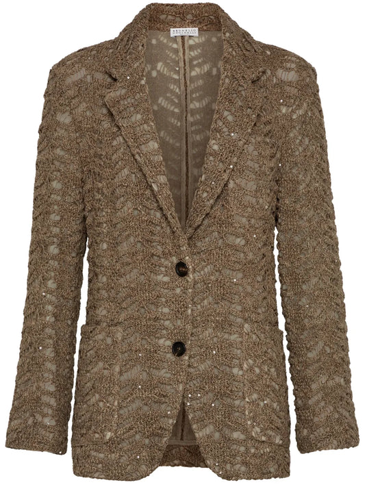 Lace-Appliqué Blazer