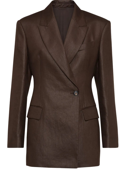 Double-Breasted Twill Blazer
