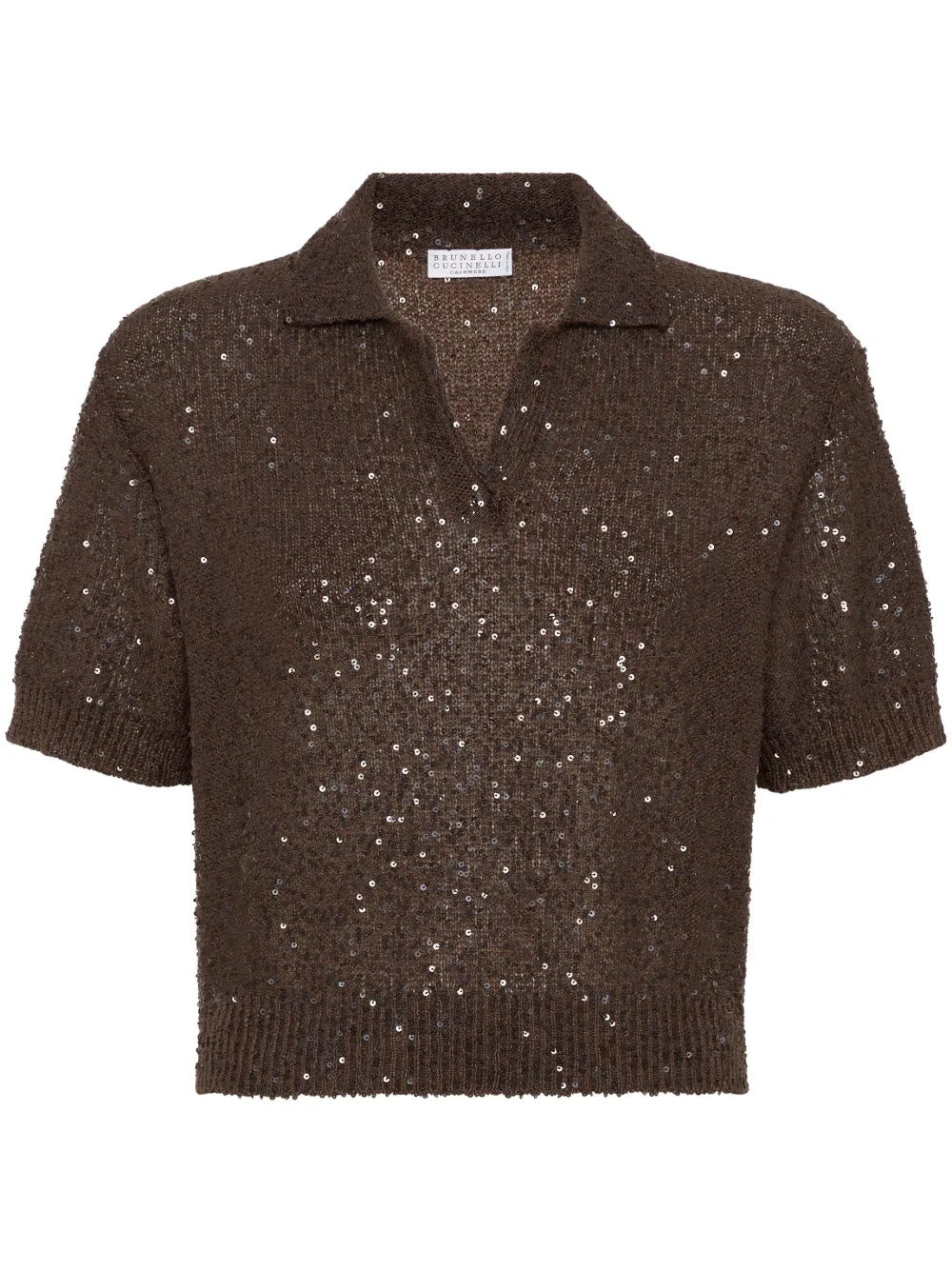 Sequinned Polo Top