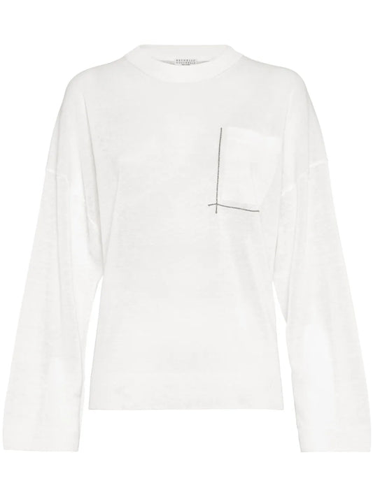 Monili-Embellished Sweater