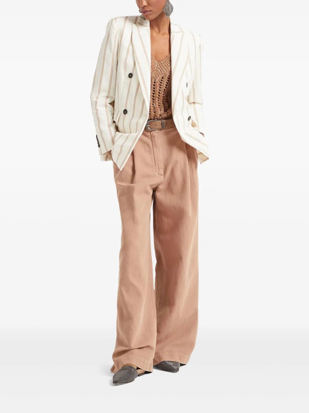 Pleated Wide-Leg Trousers