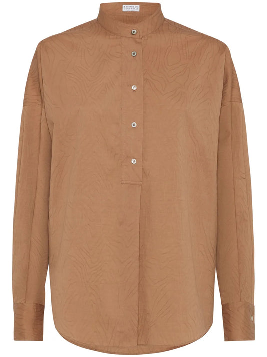 Monili-Embellished Jacquarded Shirt