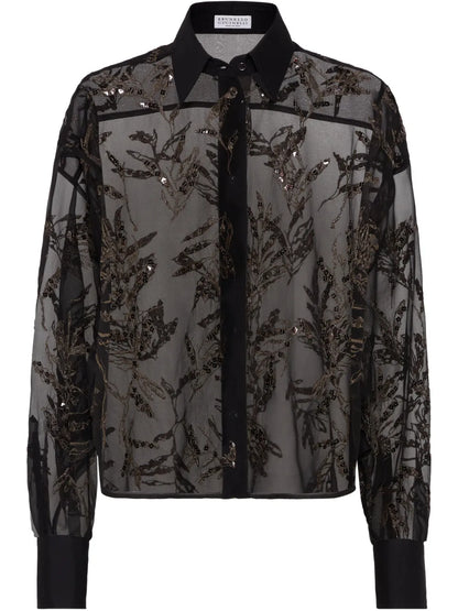Flora Embroidered Silk Shirt