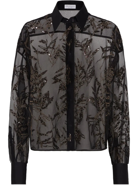 Flora Embroidered Silk Shirt