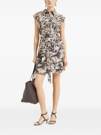 Abstract-Print Mini Dress