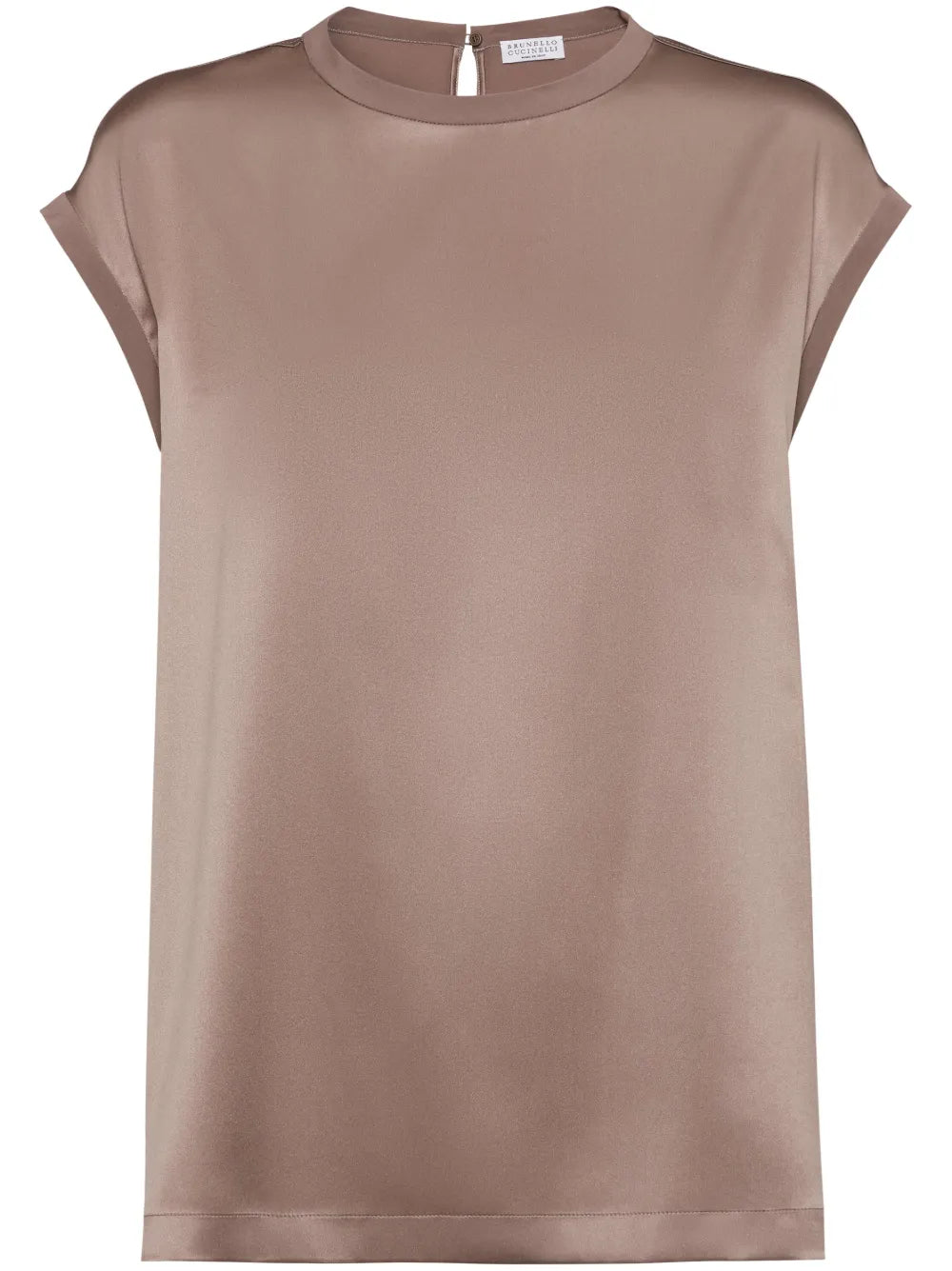 Monili-Embellished Satin T-Shirt