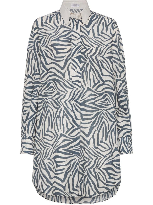 Cotton-Silk Shirt Dress